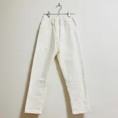 NANING9 ホワイト パンツ 大人カジュアル ゴムウエスト