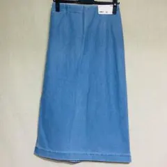 新品　UNIQLO ユニクロ　デニムジャージー　ナローロングスカート