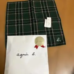 agnès b. チェック柄 大判タオルハンカチ　アニエスベー