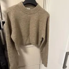ZARA ベージュ クロップドニットセーター Sサイズ