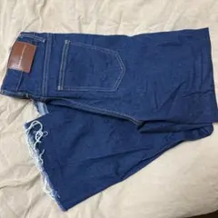 ZARA ダークブルー フリンジヘムデニム