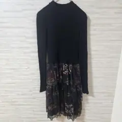 Desigual デシグアル 長袖ワンピース ニット プリーツ XS