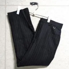 Gene. ウール100% ピンストライプ スラックス S 黒 日本製