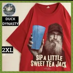 超オーバーサイズダックダイナスティビッグロゴTシャツ古着 人物フォトTeeのサムネイル