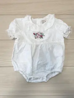 プティマイン　衿レースロンパース　petit main