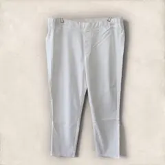 ユニクロ ストレッチクロップドパンツ ウエストゴム 綿混 ストレート カラーパン