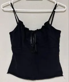 GRL ブラック キャミソール リボン付き