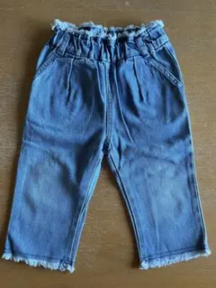 BREEZE 9分丈フリンジデニムパンツ　90cm