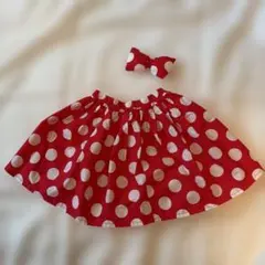 ミニーちゃん　ドットスカート&リボンセット　100cm
