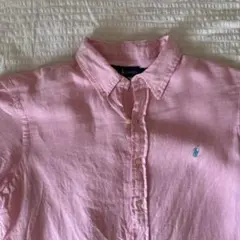 極美品！Ralph Lauren ピンククラシックフィットボタンダウン半袖シャツ