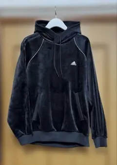 アディダス　ベロアパーカー　XL ブラック　黒