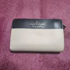 kate spade 二つ折り財布 ベージュ/ブラック