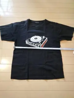 バックプリント　SHORTCIRCLE ターンテーブル Tシャツ M 黒