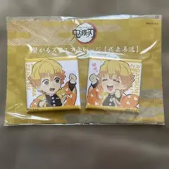 鬼滅の刃　ufotableカフェ　繋がるスクエア缶バッジ　我妻　善逸