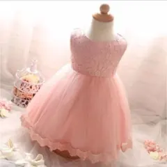 ◇大きなリボン＆ヘアバンド付きフォーマルドレス◇ピンク(80cm)新品♪セレモニ
