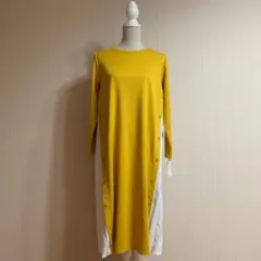 レディース ワンピース 長袖ワンピ 黄色 イエロー ワンピ カットソー