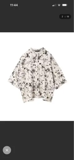 【人気 完売品】ミズイロインド レーヨンリネンプリントワイドシャツ試着のみ