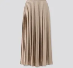 【美品】UNIQLO シフォンプリーツロングスカート　Lサイズ　ベージュ