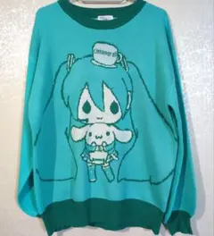 【ゆき様専用】初音ミク×シナモロール　ニット　セーター　プルオーバー　Ｌサイズ