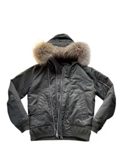 N2Bダークグリーン ファーフライトジャケット短丈　 y2k平成　alpha似