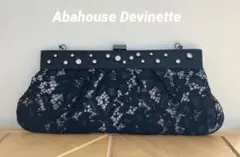 Abahouse Devinette レース 黒 パーティーバッグ ビジュー付き