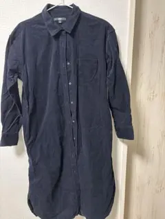 UNIQLO コーデュロイシャツワンピース　ネイビー　　　　　Lサイズ