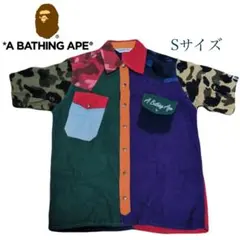 旧タグ✨️【A BATHING APE 】クレイジーパターン 半袖シャツ Sサイズのサムネイル