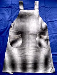 ネイビーギンガムチェックエプロン