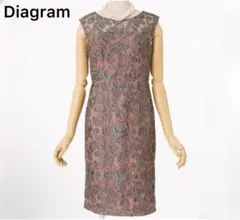 良品✨ ダイアグラム 総レース 膝丈 タイトワンピース パーティードレス 36