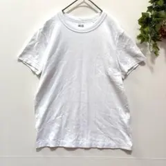 【UNIQLO】美品！ユニクロUクルーネックTシャツ ストレッチ　白　M