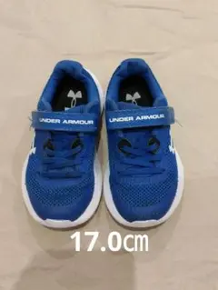 17.0㎝　UNDER ARMOUR　青色スニーカー マジックテープ