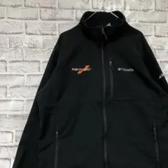 コロンビア　ソフトシェルジャケット！ブラックXL ロゴ刺繍アウトドア1216
