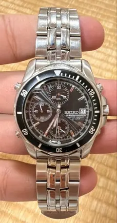 SEIKO クロノグラフ 10BAR メンズ腕時計 Y182-6F00