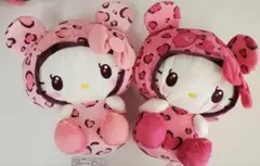 【2種セット】ハローキティ　レディなヒョウ柄BIGぬいぐるみ