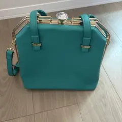 ターコイズ 合成皮革 ショルダーバッグ