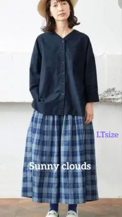 ◇Sunny clouds◇インディゴチェックのキュロパン　ブルーチェック　LTのサムネイル