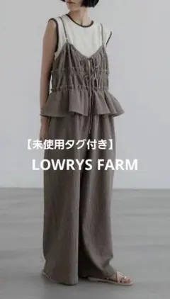 ローリーズファーム　ペプラムキャミサロペ　ベージュチェック ローリーズファーム ペプラムキャミサロペ ベージュチェック - メルカリ