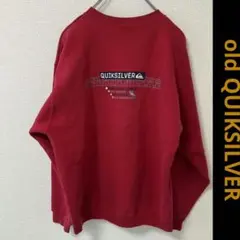90s オールド クイックシルバー スウェット トレーナー 赤 バックプリントのサムネイル