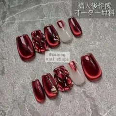 ②.ショートバレリーナ　キルティング　ミラーフレンチ　ハート　ニュアンス