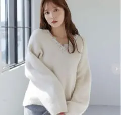 スナイデルラクーン衿レースプルオーバー