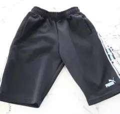 PUMAハーフパンツ 150 キッズ ブラック サイドロゴ スポーツ男の子女の子