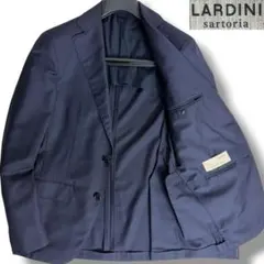 美品 デペトリロ Napoli モヘヤミックス ソリッドスーツ ネイビー 44