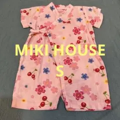 【MIKIHOUSE HOT BISCUITS☆桜&チェリー柄浴衣調ロンパース】