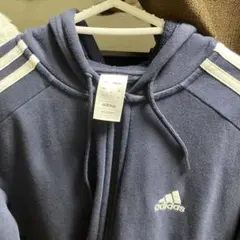 adidas ネイビー ジップアップパーカー M