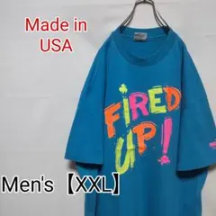S93【USA製】Hanes(ヘインズ)　半袖Tシャツ【メンズXXL】水色
