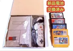 ニューファミコン本体一式.人気ソフト5本セット