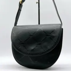 美品 LONG CHAMP ショルダーバッグ　レザー　ロゴ　総柄　h100