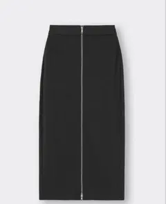 GU フロントジップナローロングスカート Sサイズ　ブラック