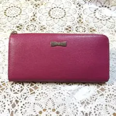FURLA フルラ　長財布 ウォレット L字ファスナー　リボンプレート　紫