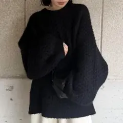 select MOCA by son オーバーサイズ 黒ニット FREEサイズ